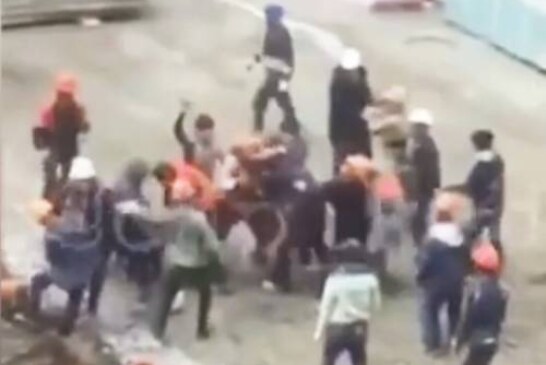 Появилось видео массовой драки краснодарских строителей