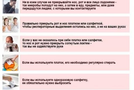 Как правильно чихать и кашлять. Инфографика